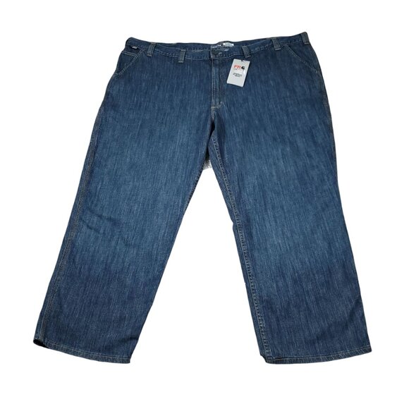 READ Carhartt FR Rugged Flex Relaxed Fit Jeans Size 52x30 Flame Resistant Blue - Picture 1 of 11